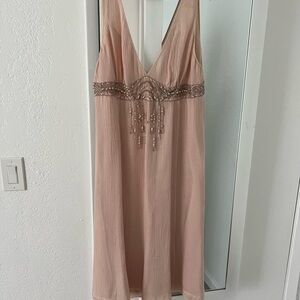Rebecca Taylor Blush Pink Beaded Dress Sz 8
